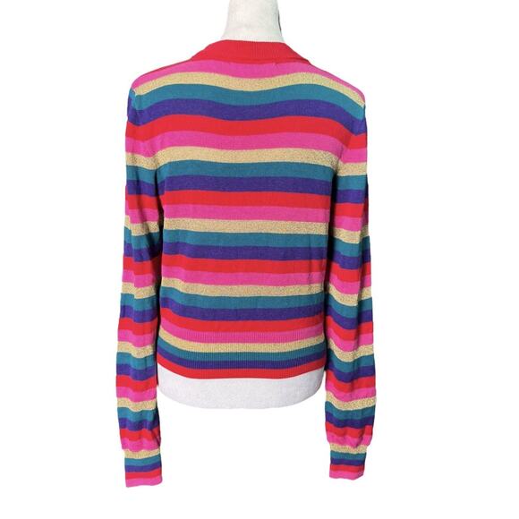 Spiritual Gangster Womens Nikki Stripe Crop Lightweight Crewneck Sweater, Small - Picture 5 of 7